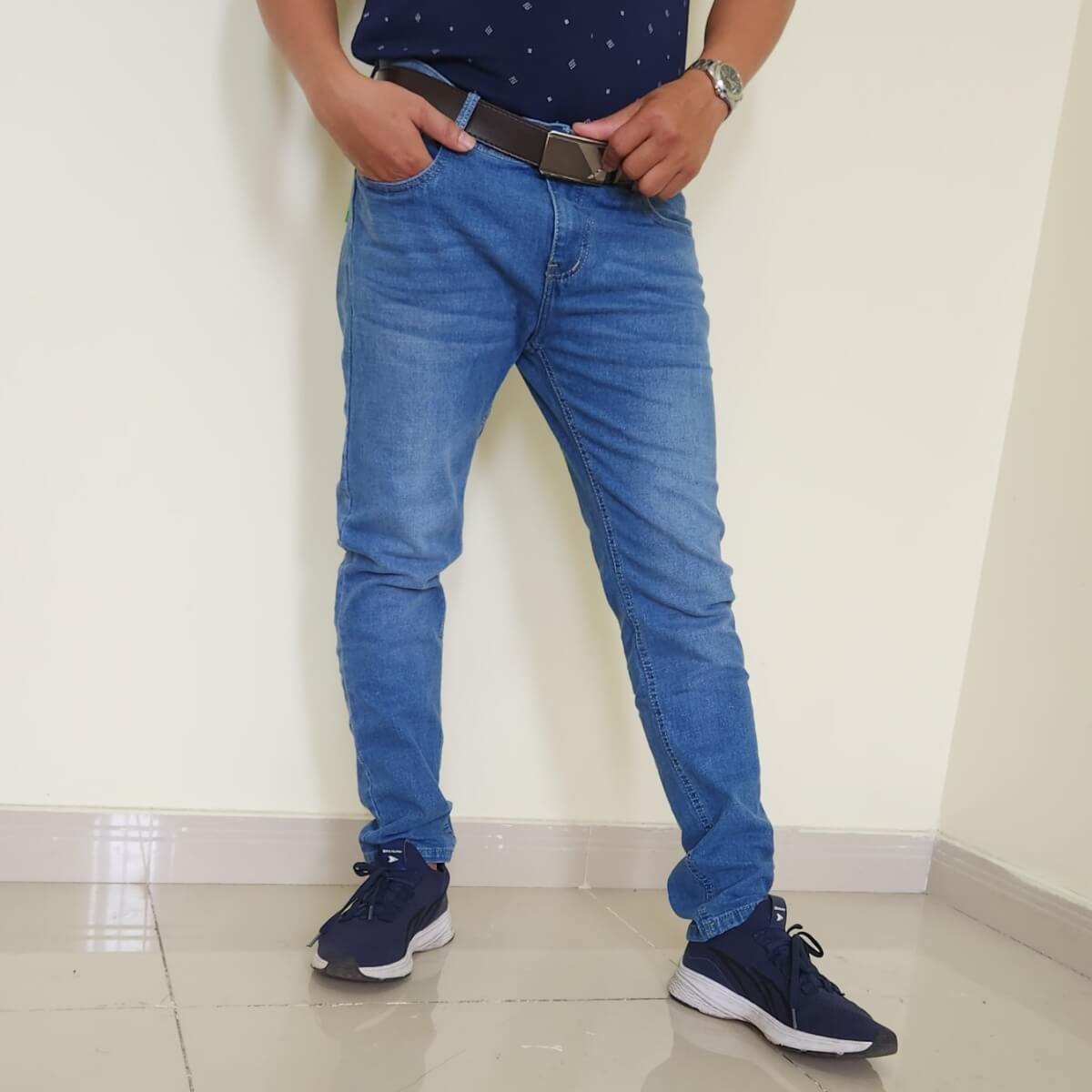 quần jeans dài nam màu xanh co giãn mã md27