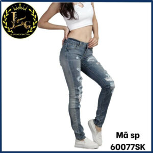 quần bò jean dài nữ kiểu Hàn Quốc mã 60077sk
