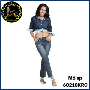 quần jean dài nữ kiểu crop mã 60218krc
