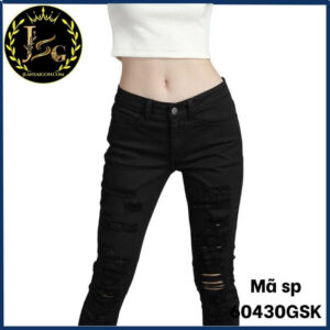 quần jean dài nữ rách mã 60430gsk